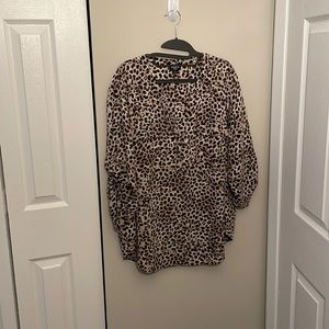 Torrid Cheetah Print Harper Blouse, Size 2